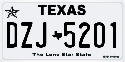 TX license plate DZJ5201