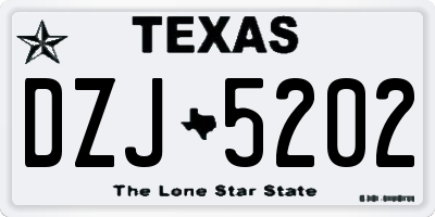 TX license plate DZJ5202