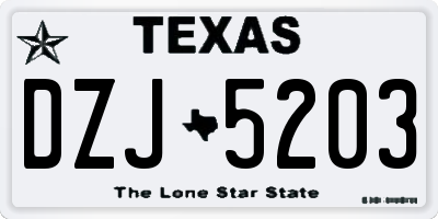 TX license plate DZJ5203