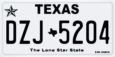 TX license plate DZJ5204