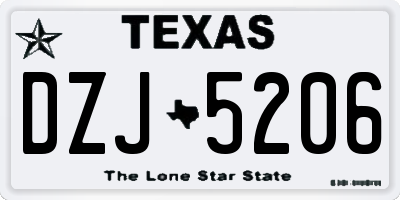 TX license plate DZJ5206