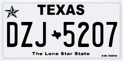 TX license plate DZJ5207