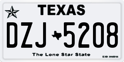 TX license plate DZJ5208