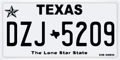TX license plate DZJ5209