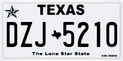 TX license plate DZJ5210
