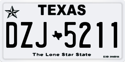 TX license plate DZJ5211