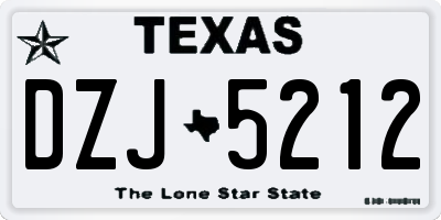 TX license plate DZJ5212