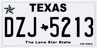 TX license plate DZJ5213