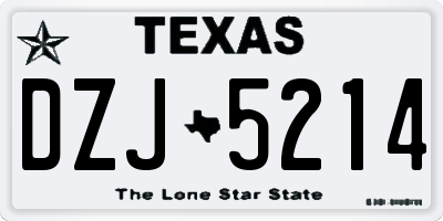 TX license plate DZJ5214
