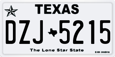 TX license plate DZJ5215
