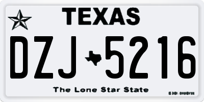 TX license plate DZJ5216
