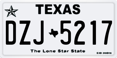 TX license plate DZJ5217