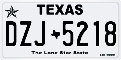 TX license plate DZJ5218