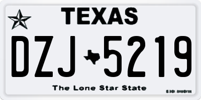 TX license plate DZJ5219