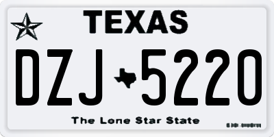 TX license plate DZJ5220