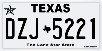 TX license plate DZJ5221