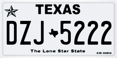 TX license plate DZJ5222