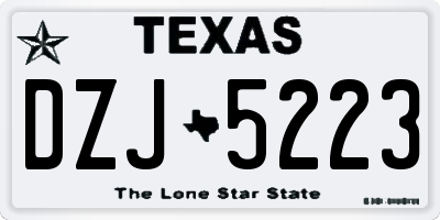 TX license plate DZJ5223