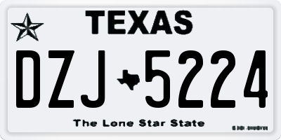 TX license plate DZJ5224