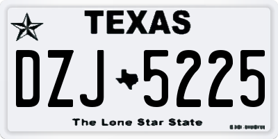 TX license plate DZJ5225