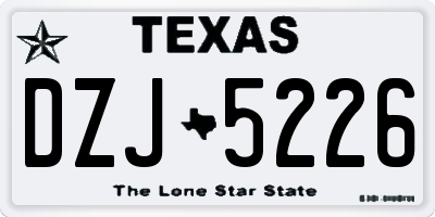 TX license plate DZJ5226