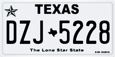 TX license plate DZJ5228