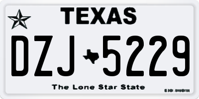 TX license plate DZJ5229