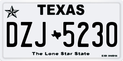 TX license plate DZJ5230