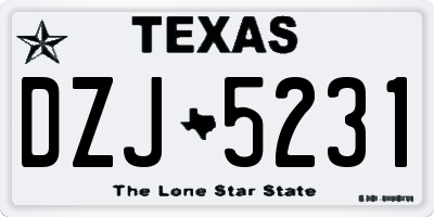 TX license plate DZJ5231