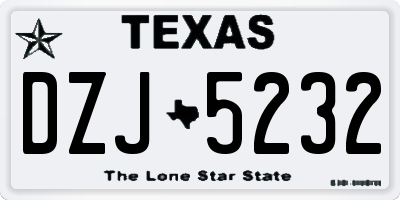 TX license plate DZJ5232