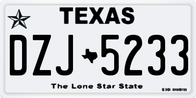 TX license plate DZJ5233