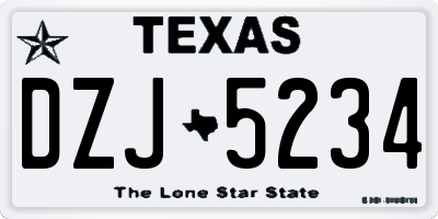 TX license plate DZJ5234