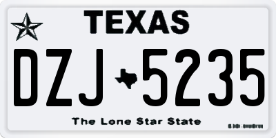 TX license plate DZJ5235