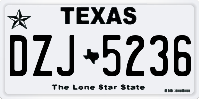 TX license plate DZJ5236