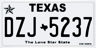 TX license plate DZJ5237