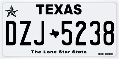 TX license plate DZJ5238