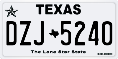 TX license plate DZJ5240