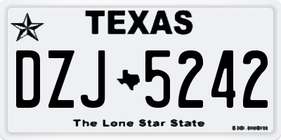 TX license plate DZJ5242