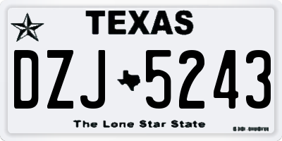 TX license plate DZJ5243