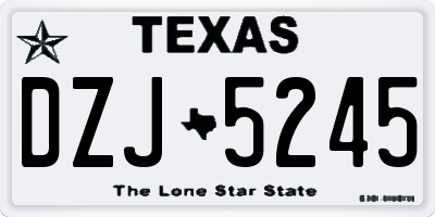 TX license plate DZJ5245