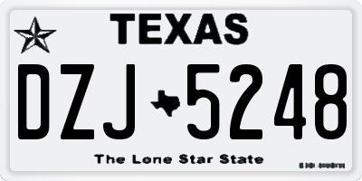 TX license plate DZJ5248