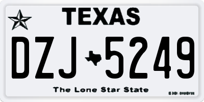 TX license plate DZJ5249