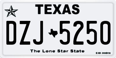 TX license plate DZJ5250