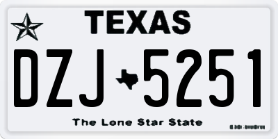 TX license plate DZJ5251