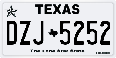 TX license plate DZJ5252