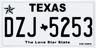 TX license plate DZJ5253
