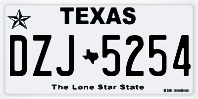 TX license plate DZJ5254