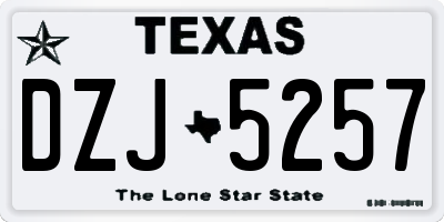 TX license plate DZJ5257