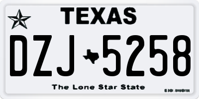 TX license plate DZJ5258