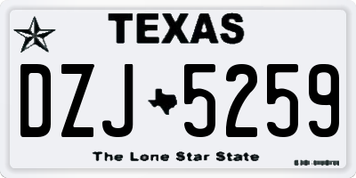 TX license plate DZJ5259